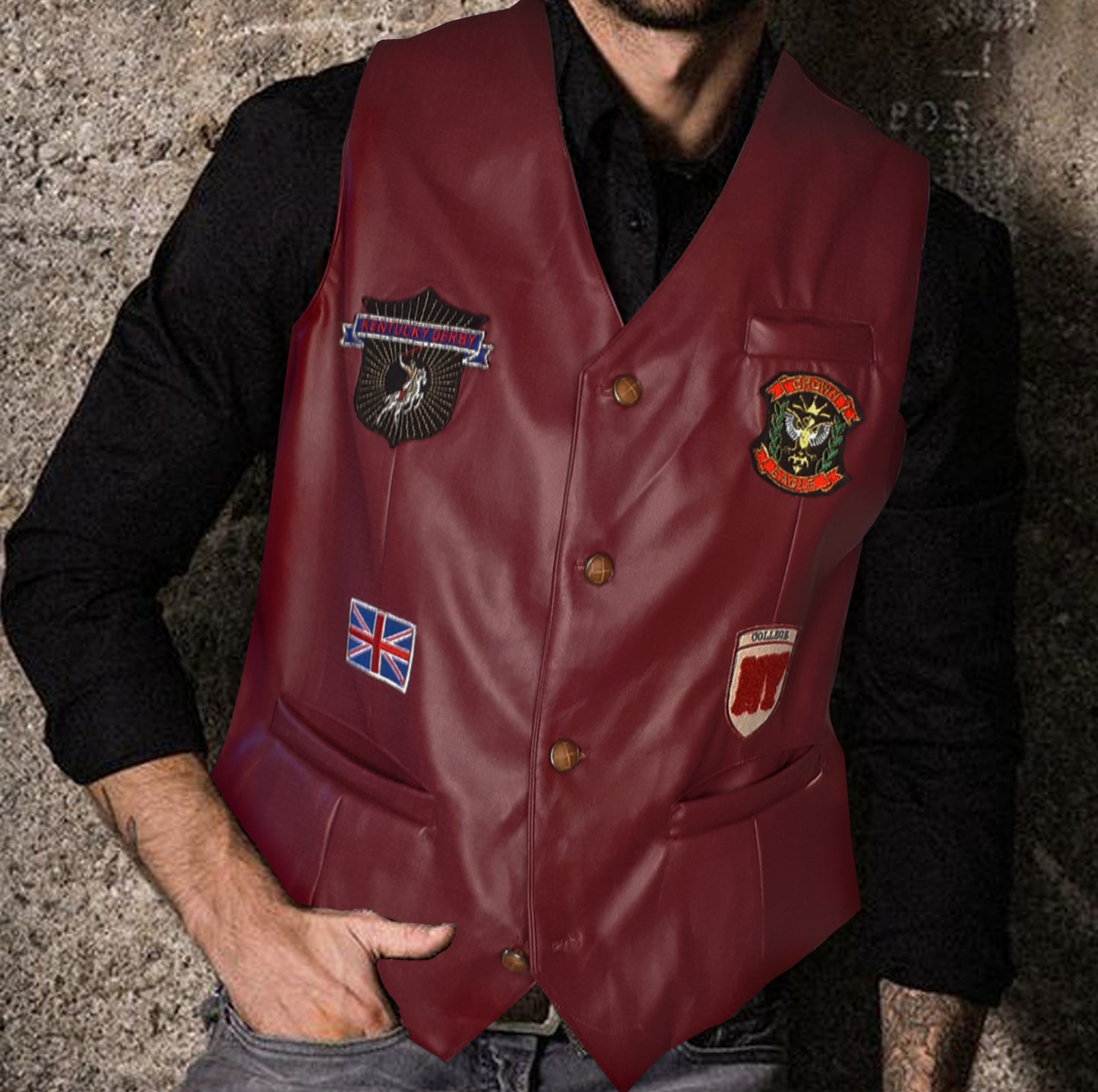 Gilet da uomo eco pelle